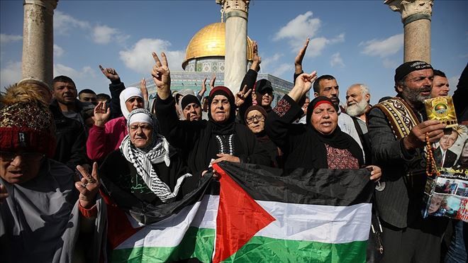 Mescid-i Aksa´da ABD´nin Kudüs kararı protesto edildi