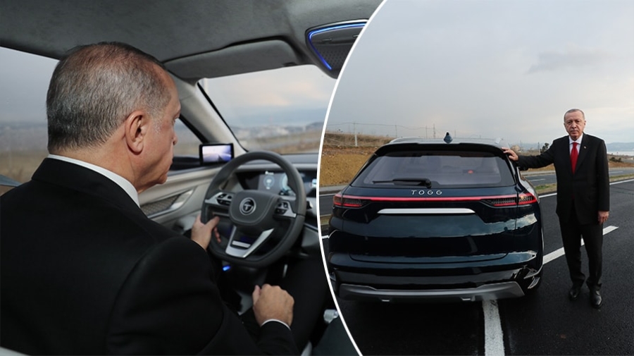 Cumhurbaşkanı Erdoğan, yerli otomobili kullandı! İşte ilk görüntüler