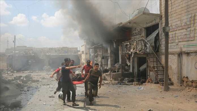 İdlib Gerginliği Azaltma Bölgesi´ne şiddetli hava saldırıları.. 17 ölü