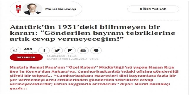 Mustafa Kemal ve Dini Bayramlar 