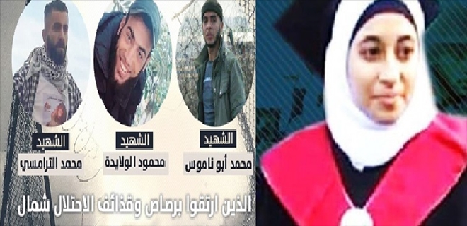 Gazze´de 3 Filistinli Genç Şehid Oldu, Siyonist Rejim Filistinli Kadın Esir Ala El Beşir´e Hapis Cezası Verdi..