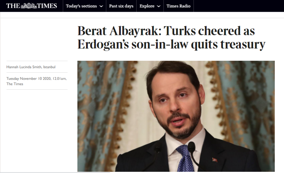 İngiliz gazetelerinden Albayrak yorumu: Türkler istifayı kutluyor