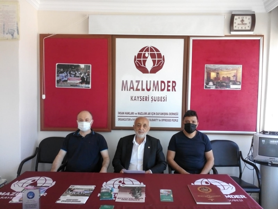 MAZLUMDER Kayseri Şb. Bşk. Mazlumder Kayseri Şubesi, sivillerin ve hastanelerin bombalanmasını kınadı