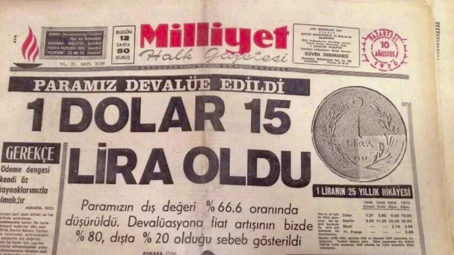 1 dolar 15 lirayı aşınca 52 yıl önceki manşet viral oldu