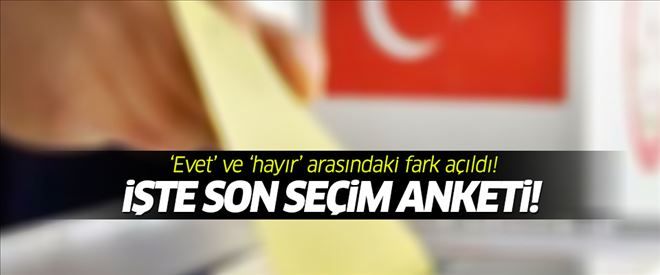 Referandum anketinde fark açıldı! İşte son seçim anketi