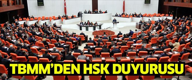 TBMM´den HSK duyurusu