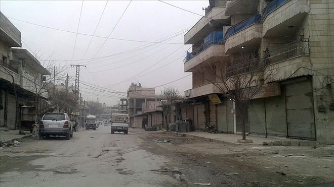 Münbiç´te esnaf PYD/PKK cinayetlerine karşı kepenk indirdi