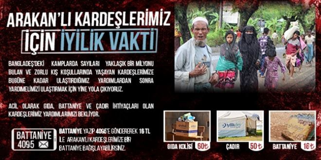 İYİLİKDER´İN ARAKANLI MÜSLÜMANLAR İÇİN BAŞLATTIĞI YARDIM KAMPANYASI YERİNE ULAŞTI