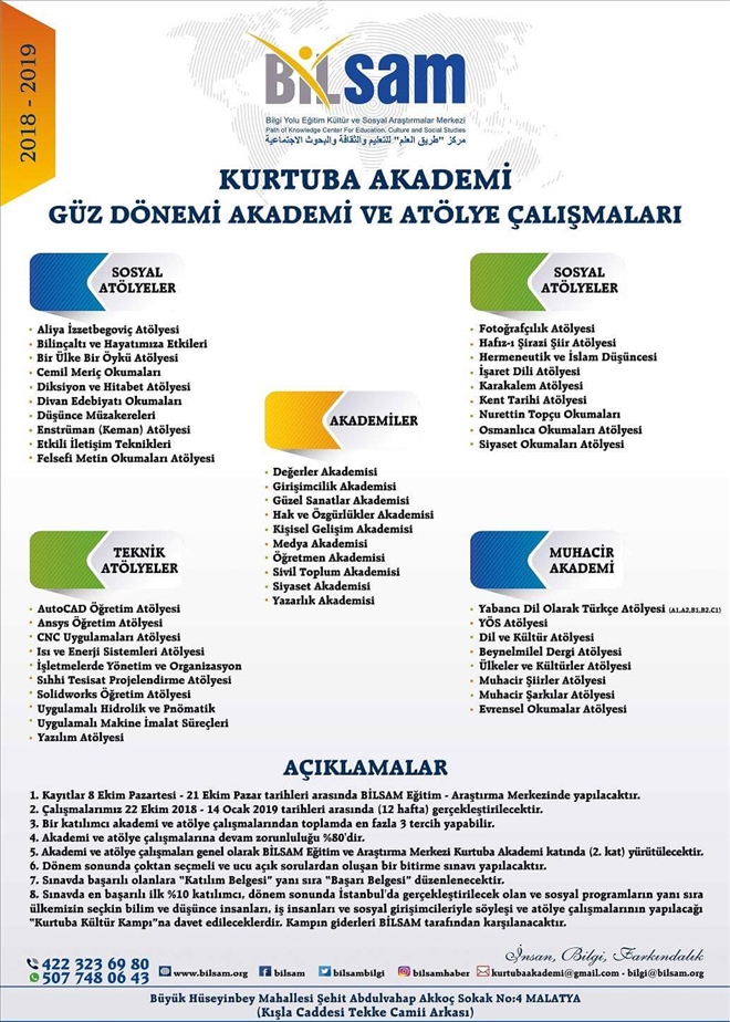 KURTUBA AKADEMİ GÜZ DÖNEMİ ÇALIŞMALARI BAŞLIYOR