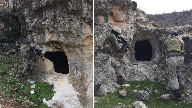 PKK´lı teröristlerin barındığı yerler imha edildi