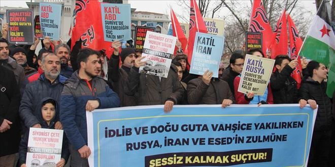 İDLİB VE DOĞU GUTA KATLİAMLARI LANETLENDİ!