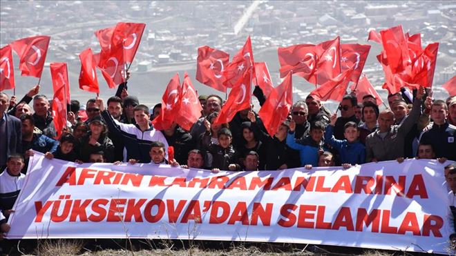 HAKKARİ´DE ZEYTİN DALI HAREKATI´NA DESTEK YÜRÜYÜŞÜ