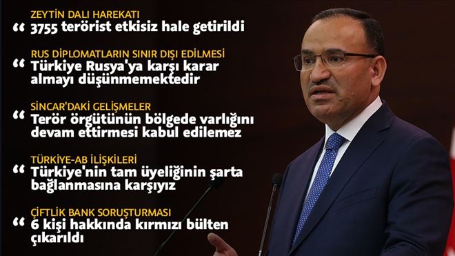 BAŞBAKAN YARDIMCISI BOZDAĞ: ZEYTİN DALI HAREKATI´NDA 332 BÖLGE KONTROL ALTINA ALINDI