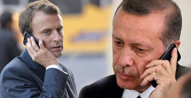 CUMHURBAŞKANI ERDOĞAN FRANSIZ MEVKİDAŞI MACRON İLE GÖRÜŞTÜ