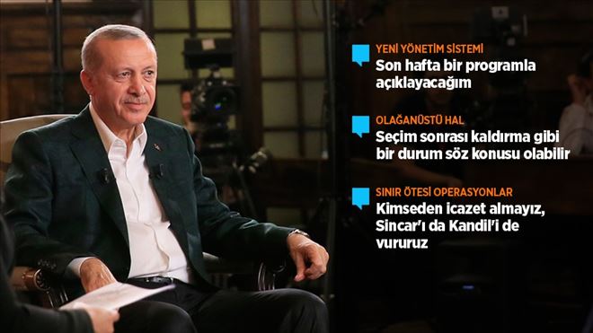 CUMHURBAŞKANI ERDOĞAN: SON HAFTA YENİ YÖNETİM SİSTEMİNİ AÇIKLAYACAĞIM