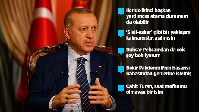 ERDOĞAN YENİ SİSTEMİN İLK KABİNESİNİ DEĞERLENDİRDİ