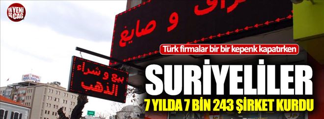 Türkiye´deki Suriyeliler 7.243 şirket kurdu  Kaynak Yeniçağ: Türkiye´deki Suriyeliler 7.243 şirket kurdu 