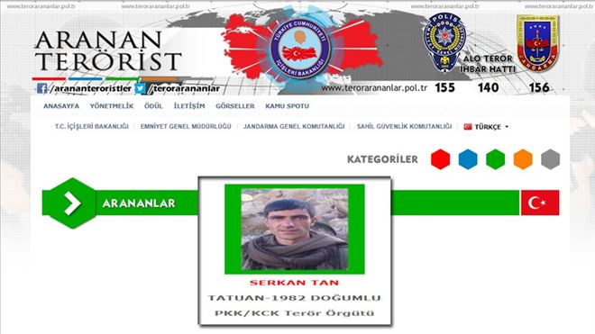 YEŞİL LİSTEDEKİ PKK´LI TERÖRİST ETKİSİZ HALE GETİRİLDİ