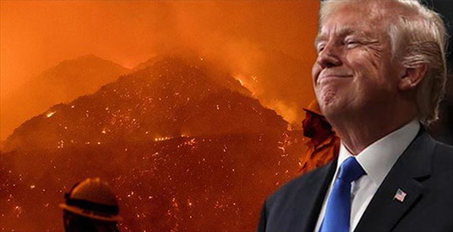 ABD´Yİ HEM YANGIN HEM DE TRUMP VURUYOR!