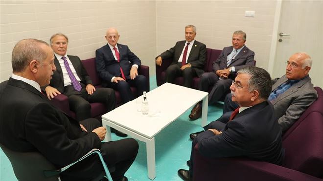 Erdoğan eski TBMM Başkanlarını kabul etti