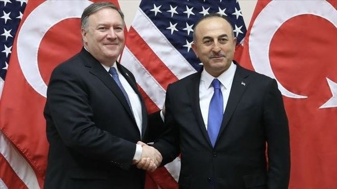 DIŞİŞLERİ BAKANI ÇAVUŞOĞLU VE POMPEO BİR ARAYA GELDİ
