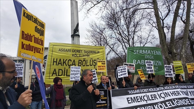 Asgari ücret düzenlemesi protesto edildi!