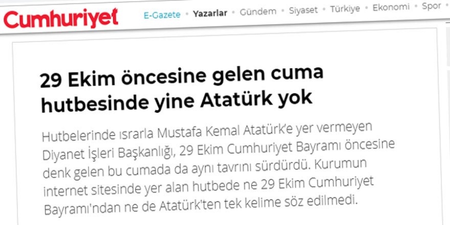 CUMHURİYET’İN DERDİ DERİN: CUMA NAMAZINA GİTMİYORLAR AMA HUTBE SİPARİŞLERİNDEN DE VAZGEÇEMİYORLAR!