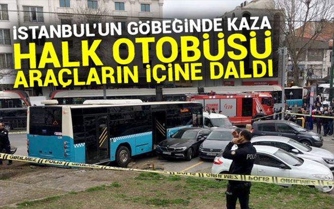 Beyazıt´ta halk otobüsü kaza yaptı! Yaralılar var