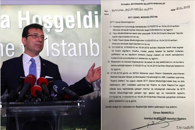 İmamoğlu belediye şirketlerinden banka, tapu ve araç kayıtlarını istedi