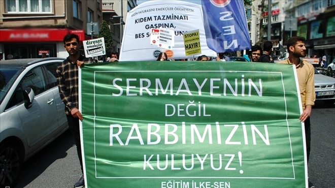 İstanbul´da 1 Mayıs eylemi: ´´Askeri ücret köleliktir; sermayenin değil Rabbimizin kuluyuz!´´