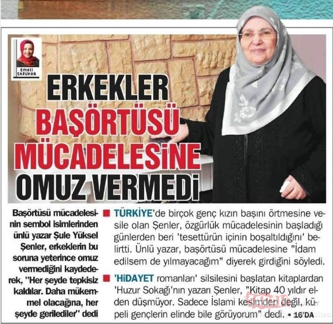 Şule Yüksel Şenler: Erkekler omuzlamadı