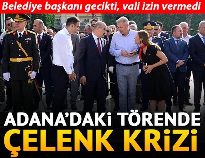 ADANA´DA 30 AĞUSTOS TÖRENİNDE ÇELENK KRİZİ