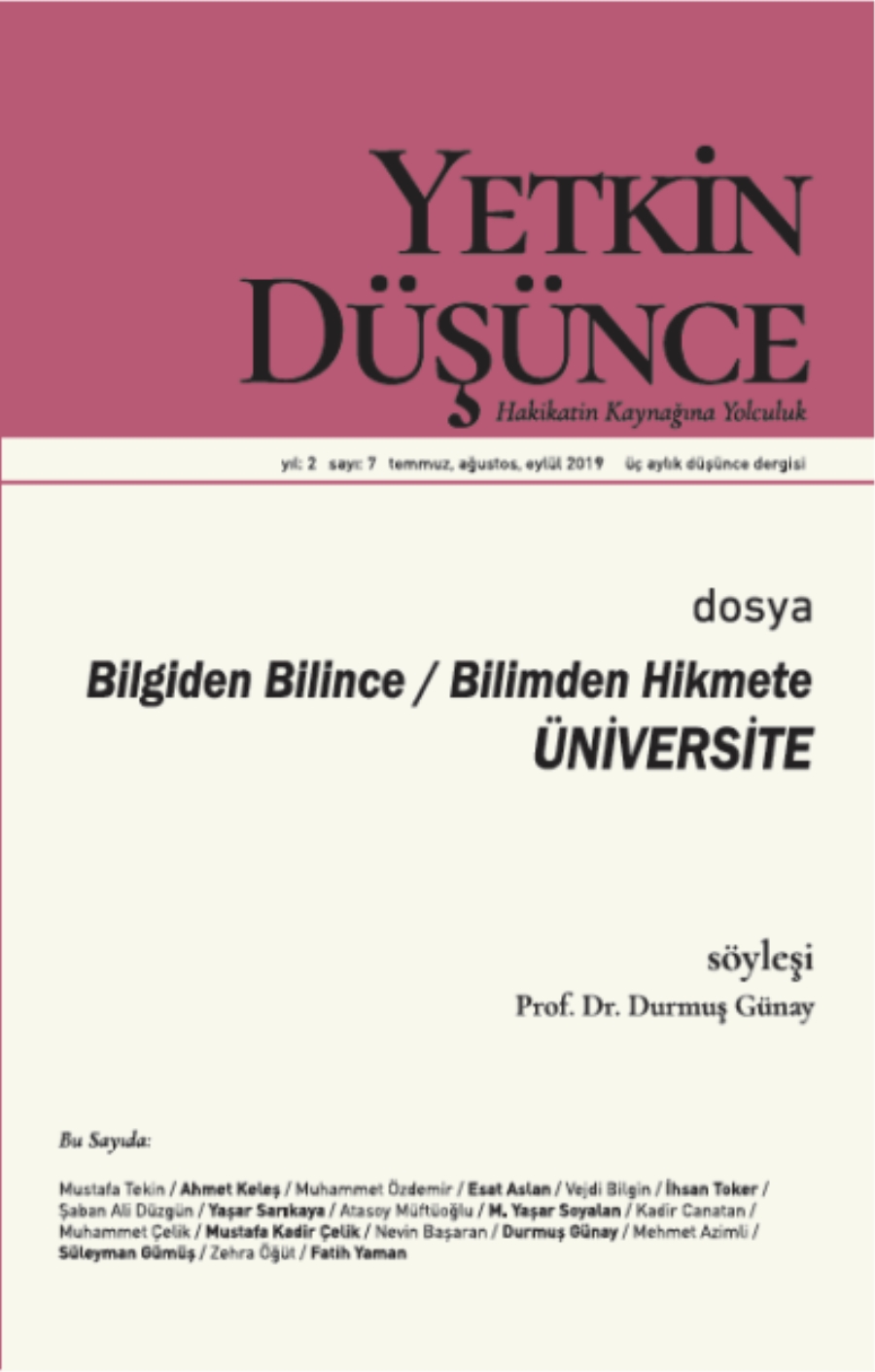 YETKİN DÜŞÜNCE DERGİSİ 7. SAYISI ÇIKTI!