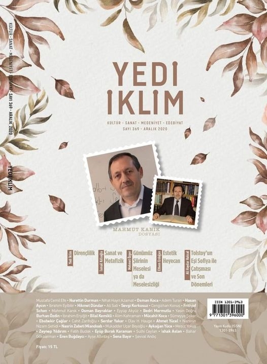 Yedi İklim Dergisi Aralık 2020 Sayısı Mahmut Kanık Hocaya Ayrılmış...