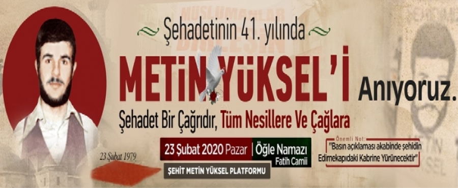 Metin Yüksel, şehadetinin 41. yılında anılıyor