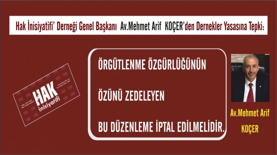 Hak İnisiyatifi Derneği: ÖRGÜTLENME ÖZGÜRLÜĞÜNÜN ÖZÜNÜ ZEDELEYEN BU DÜZENLEME İPTAL EDİLMELİDİR.