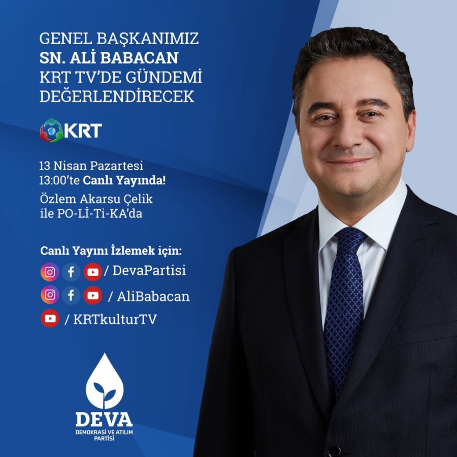 Sayın Ali Babacan, yarın saat 13:00