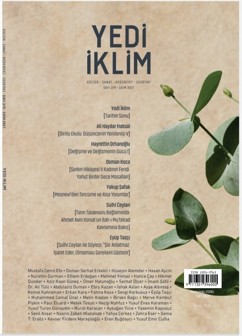 YEDİ İKLİM DERGİSİ, EKİM 2021, 379. SAYISI ÇIKTI…