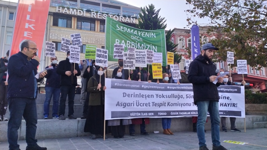 DERİNLEŞEN YOKSULLUĞA, SÖMÜRÜ DÜZENİNE, ASGARÎ ÜCRET TESPİT KOMİSYONU TİYATROSUNA HAYIR!