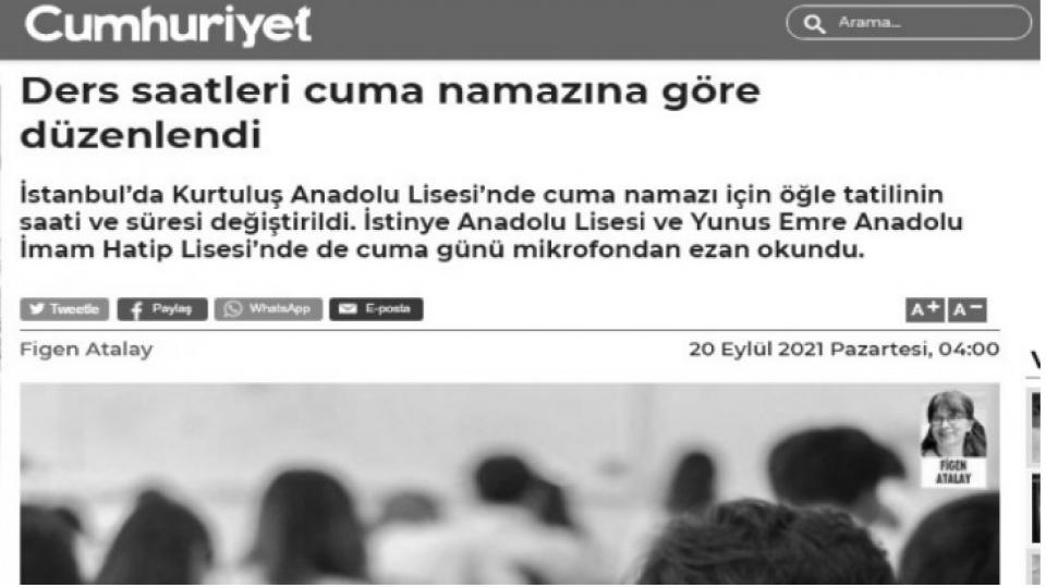 Eğitim-Sen uyarıyor: Okullarımızda ezan okunuyor(!)