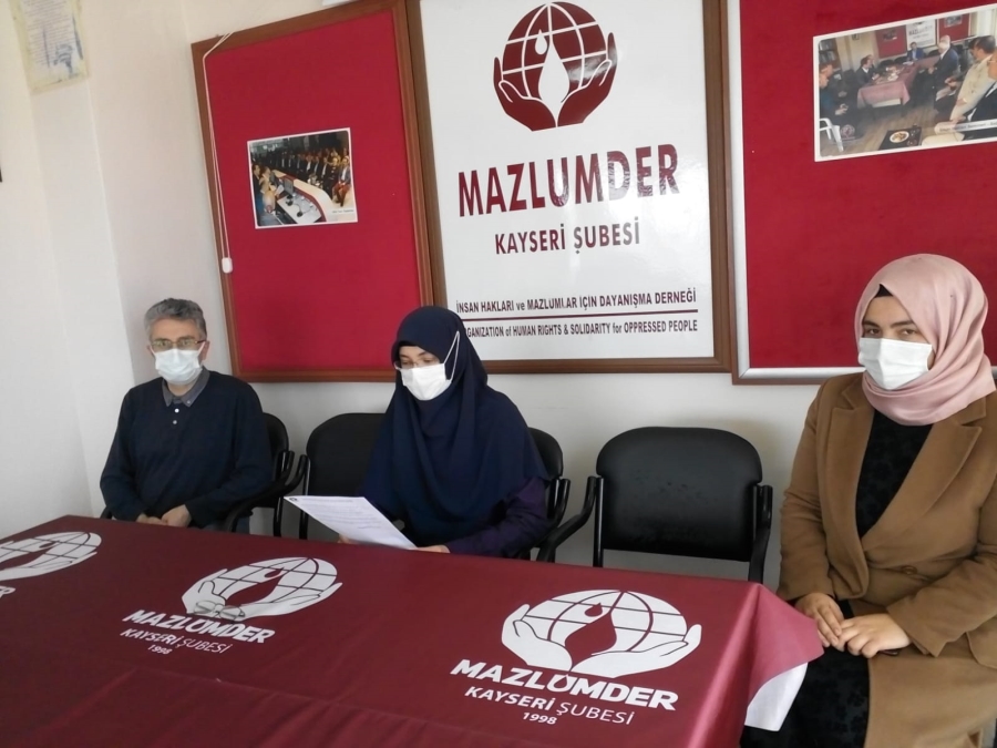 MAZLUMDER KAYSERİ ŞUBESİ’NDEN MÜLTECİLERİN EĞİTİM HAKKININ İHLAL EDİLMESİNE YÖNELİK BASIN AÇILAMASI…