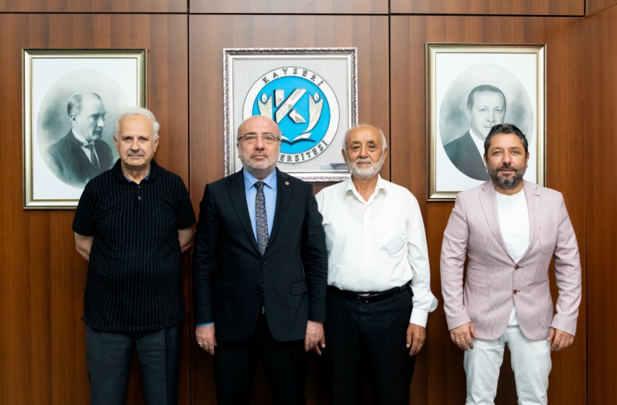 GÖNÜLLÜ KÜLTÜR KURULUŞLARI KAYSERİ ÜNİVERSİTESİ REKTÖRÜ PROF. DR. KURTULUŞ KARAMUSTAFA’YI ZİYARET ETTİ