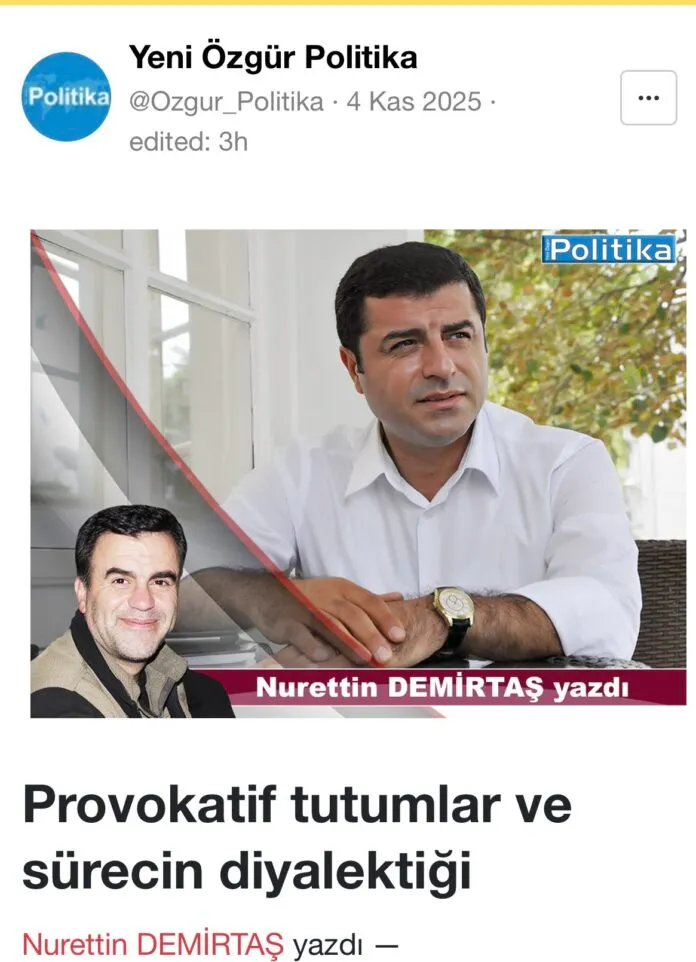 Kandil’deki ağabey Demirtaş’tan, Edirne’deki Demirtaş’a Öcalan uyarıları: “Dostluk adı altındaki bazı yaklaşımlar Selahattin’in hapislik süresini uzatıyor”