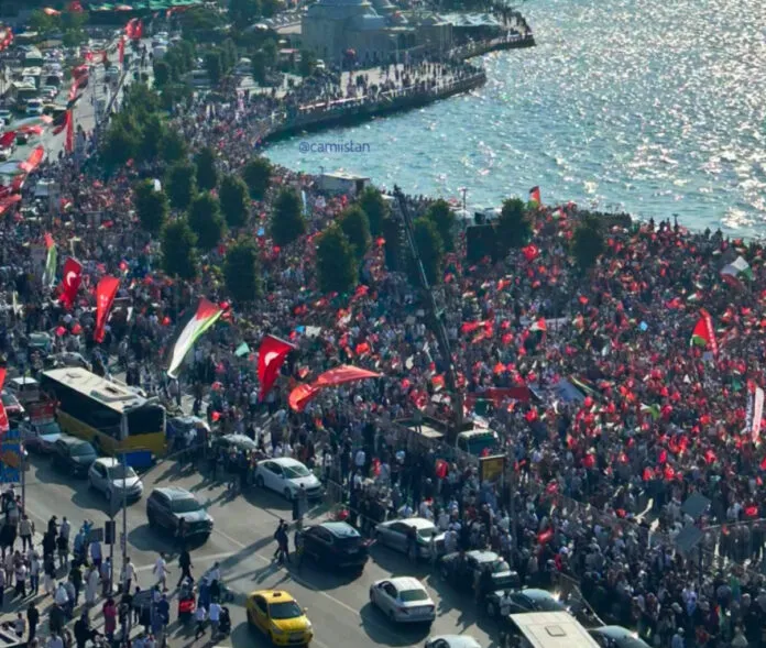 Saadet Partisi öncülüğünde Gazze mitingi: Muhalefet partileri de katıldı, tevhid, Atatürk, İran bayrakları da meydanda